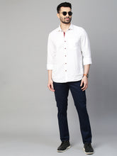 Genips Men's Navy Cotton Stretch Caribbean Slim Fit Solid Trousers